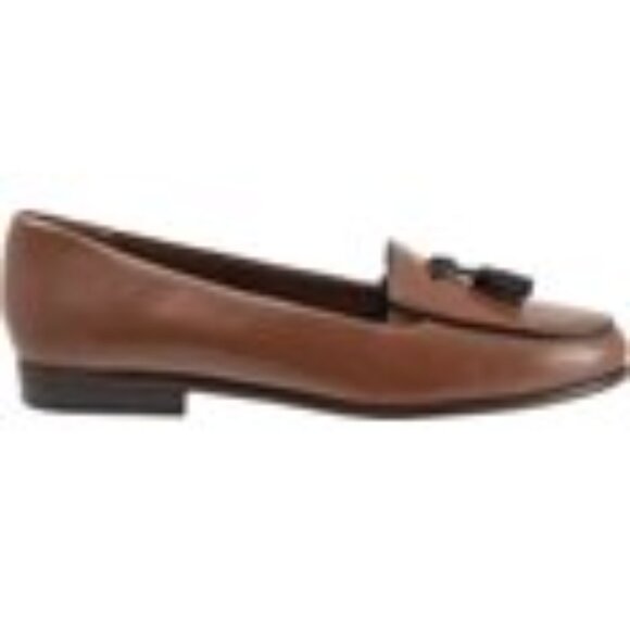 Trotters Leana Leather Flats - Dark Taupe, 12WW - Picture 2 of 9